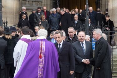 Nicolas Sarkozy aux obsèques de Jacques Barrot à Paris