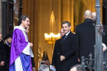 Nicolas Sarkozy aux obsèques de Jacques Barrot à Paris