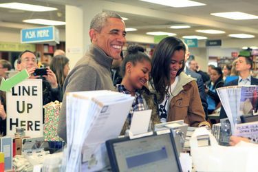 Barack Obama, avec ses filles Malia et Sasha