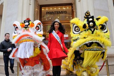 Flora Coquerel fête le Nouvel An chinois à Paris, le 5 février 2014