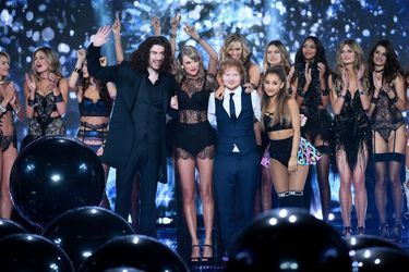 Hozier, Taylor Swift, Ed Sheeran et Ariana Grande à Londres le 2 décembre 2014