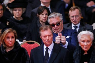 La famille royale de Belgique aux obsèques de l’ex-reine Fabiola à Bruxelles, le 12 décembre 2014
