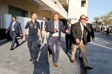 Le prince Harry au Grand Prix de Formule 1 à Abou Dhabi, le 23 novembre 2014
