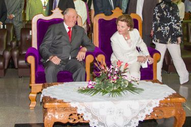Le roi Harald V de Norvège et la reine Sonja à Bagan, le 3 décembre 2014
