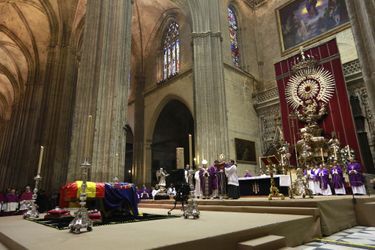 Les funérailles de Cayetana, duchesse d'Albe, dans la cathédrale de Séville, le 21 novembre 2014.