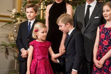 Les quatre enfants de la famille royale de Belgique à Bruxelles, le 17 décembre 2014