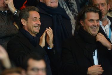 Nicolas Sarkozy et Vincent Labrune à Paris le 9 novembre 2014