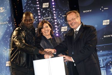 Omar Sy, Anne Hidalgo et Jean-Noël Reinhardt à Paris le 20 novembre 2014