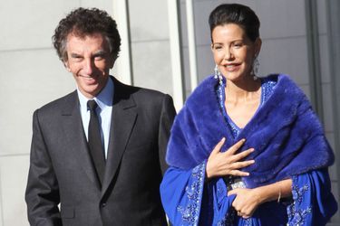 La princesse du Maroc Lalla Meryem, avec Jack Lang, arrive à l’Institut du monde arabe à Paris, le 14 octobre 2014 