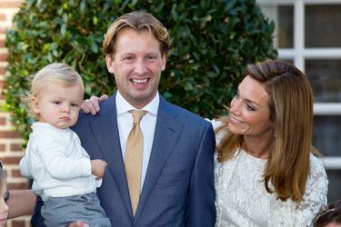 Le prince Floris, la princesse Aimée et leur fils Willem Jan à Apeldoorn, le 9 novembre 2014