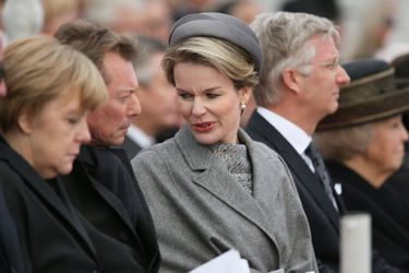 Angela Merkel et la reine Mathilde de Belgique à Nieuwpoort, le 28 octobre 2014