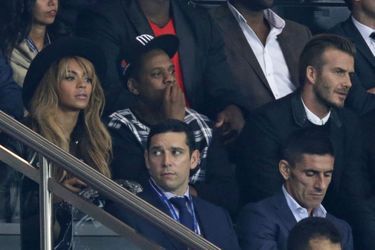 Beyoncé, Jay Z et David Beckham au Parc des Princes pour le match PSG-Barcelone
