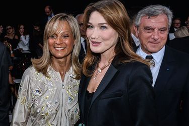 Carla Bruni, Hélène Arnault, Sidney Toledano au défilé Christian Dior, le 26 septembre 2014, à Paris