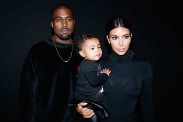 Kanye West, Kim Kardashian et leur fille North au défilé Balenciaga
