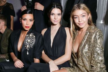 Kim Kardashian, Kendall Jenner et Gigi Hadid à la soirée CR Fashion Book organisée à Paris le mardi 30 septembre 2014