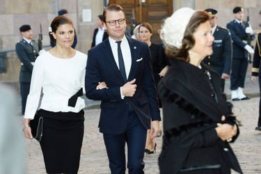 La reine Silvia, la princesse Victoria et le prince Daniel à la rentrée du Parlement de Suède, le 30 septembre 2014
