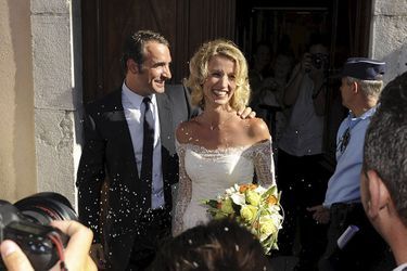 Alexandra Lamy lors de son mariage avec Jean Dujardin en juillet 2009