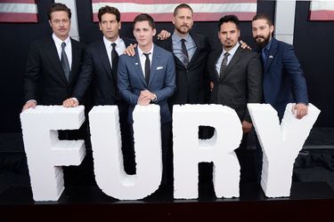 L'équipe du film "Fury" à Washington le mercredi 15 octobre 2014
