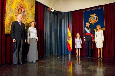 La salle de la famille royale d’Espagne au Museo de Cera à Madrid, le 12 octobre 2014