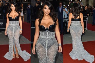 La transparence : Kim Kardashian en Ralph and Russo, lors de la soirée GQ à Londres, le 2 septembre 2014