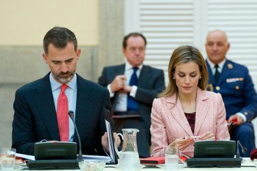 Le roi Felipe VI d’Espagne et la reine Letizia à la réunion annuelle du Conseil de l'Institut Cervantes, le 9 octobre