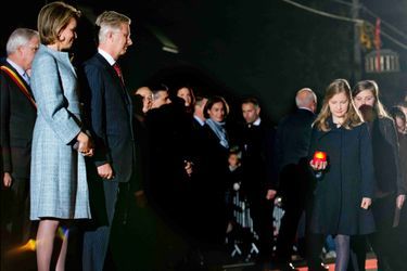 Le roi Philippe de Belgique et la reine Mathilde à Ploegsteert, le 17 octobre 2014