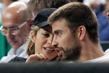 Shakira et Gérard Piqué lors de la Coupe du monde de basket à Barcelone, le 9 septembre 2014.