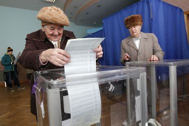 Un bureau de vote à Kiev.