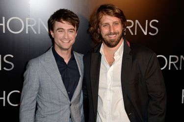 Daniel Radcliffe et Alexandre Aja à la première de «Horns» au cinéma Gaumont Marignan à Paris, le 14 septembre 2014.