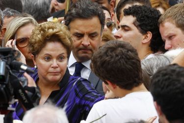 Dilma Rousseff aux obsèques d'Eduardo Campos
