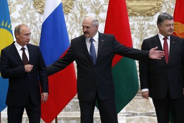 Vladimir Poutine, Alexandre Loukachenko et Petro Porochenko