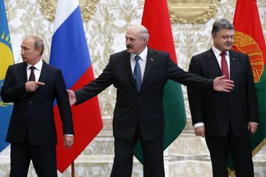 Vladimir Poutine, Alexandre Loukachenko et Petro Porochenko