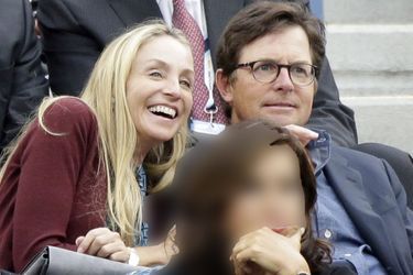 Michael J. Fox and Tracy Pollan à la finale de l’US Open à New York, le 8 septembre 2014.