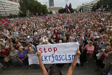 Manifestation contre l'Ukraine à Donestsk 