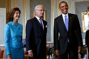 Suède - Carl Gustaf et Silvia accueillent Obama 