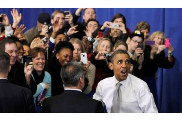 Barack Obama, lors d'une rencontre avec les étudiants de Université du Michigan, à Ann Arbor.