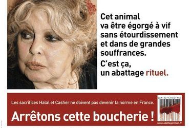 Brigitte Bardot a porté plainte contre X pour «provocation au meurtre» après une action menée par le «gang des fils de pub», qui a détourné une campagne publicitaire choc contre l’abattage rituel en utilisant l’image de la défenseure des animaux.