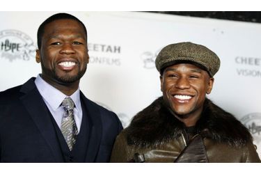 Le rappeur 50 Cent et le boxeur Floyd Mayweather Jr, interviewés sur leur collaboration pour la société de production Cheetah Vision Films.