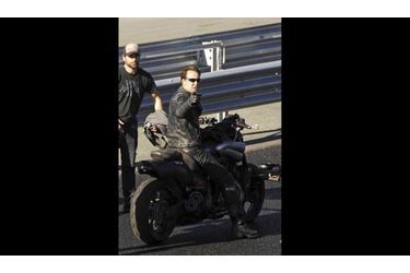 Nicolas Cage sur le tournage de Ghost Rider: Spirit of Vengeance à Bucharest.