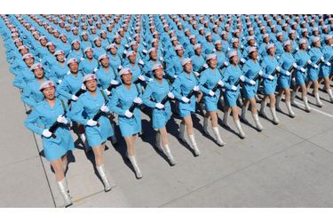 L&#039;armée chinoise en pleine répétition du défilé qui fêtera le 60e anniversaire de la fondation de la Chine Nouvelle. 