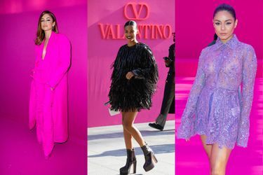 Zendaya, Tina Kunakey et Vanessa Hudgens au défilé Valentino lors de la Fashion Week de Paris, le 6 mars 2022.
