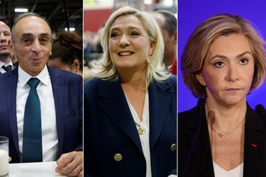 Eric Zemmour au salon de l&#039;agriculture la semaine dernière, tout comme Marine Le Pen. Valérie Pécresse en meeting à Paris. (montage)