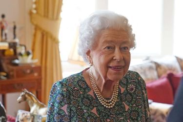 La reine Elizabeth II au château de Windsor, le 16 février 2022 