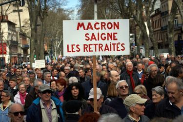 Manifestations de retraités mi -mars, ici à Toulouse. 