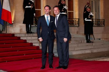 Gauthier Destenay et Xavier Bettel, Premier ministre du Luxembourg, à l&#039;Elysée lundi soir.