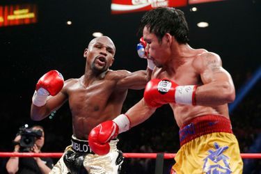 Floyd Mayweather contre Manny Pacquiao en 2015.
