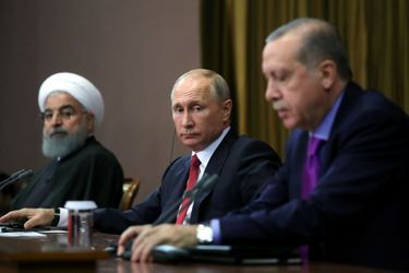 Hassan Rohani, Vladimir Poutine, Recep Tayyip Erdogan