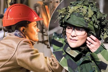 La princesse Victoria de Suède à Malmo le 23 mars 2018. En vignette à droite, à Berga le 22 mars 2018