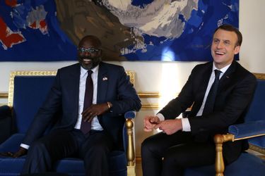 Emmanuel Macron et George Weah mercredi à l'Elysée. 