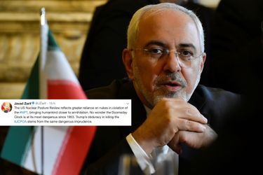 Le ministre des Affaires étrangères iranien Mohammad Javad Zarif, en janvier 2018